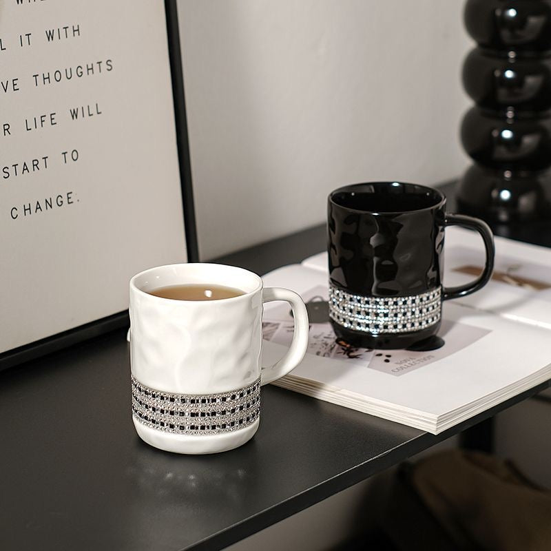 Bling Rhinestone Coffee Mug Ceramic Water Cup