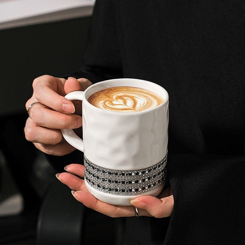 Bling Rhinestone Coffee Mug Ceramic Water Cup