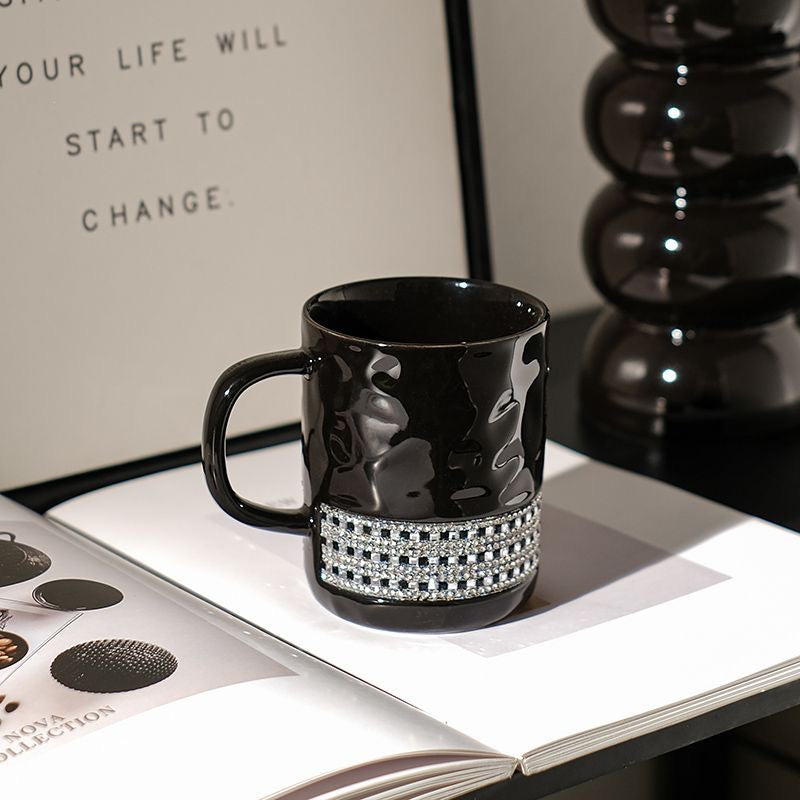 Bling Rhinestone Coffee Mug Ceramic Water Cup
