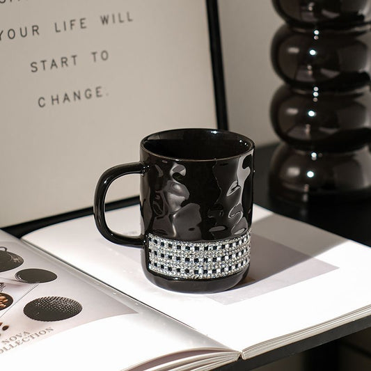 Bling Rhinestone Coffee Mug Ceramic Water Cup