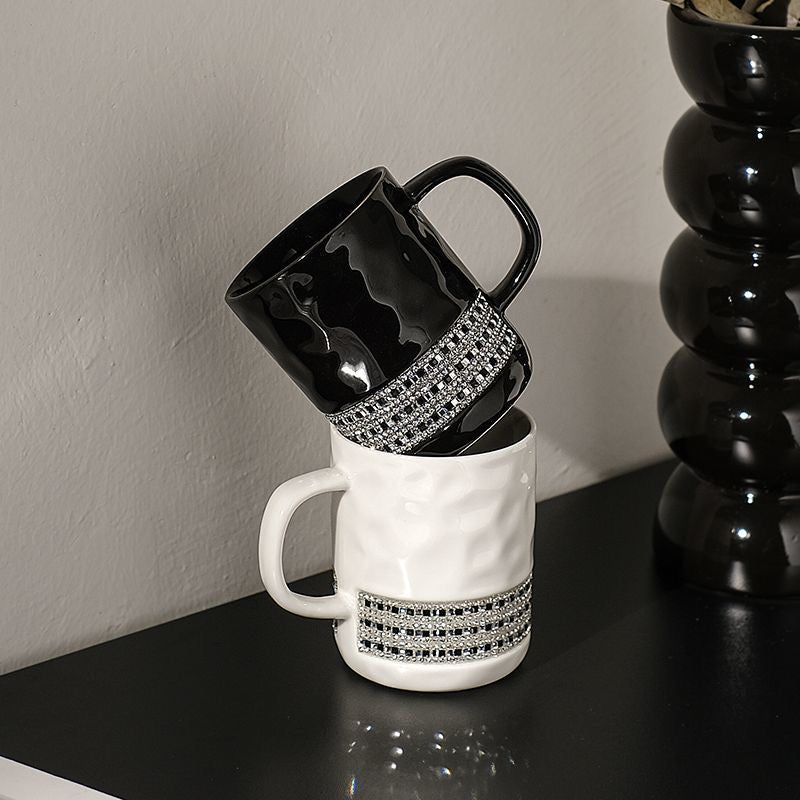 Bling Rhinestone Coffee Mug Ceramic Water Cup