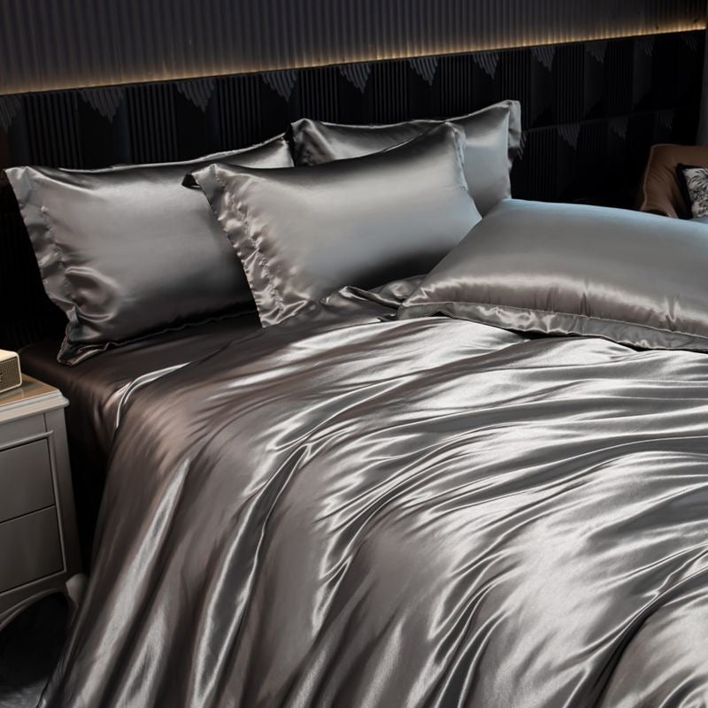 Luxury Cooling Silk Double-Sided Ice Silk Ultra Smooth Bedding Set