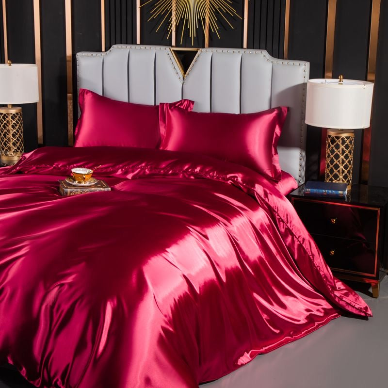 Luxury Cooling Silk Double-Sided Ice Silk Ultra Smooth Bedding Set