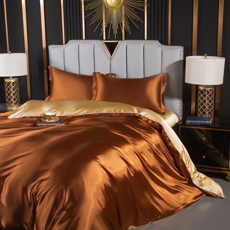 Luxury Cooling Silk Double-Sided Ice Silk Ultra Smooth Bedding Set