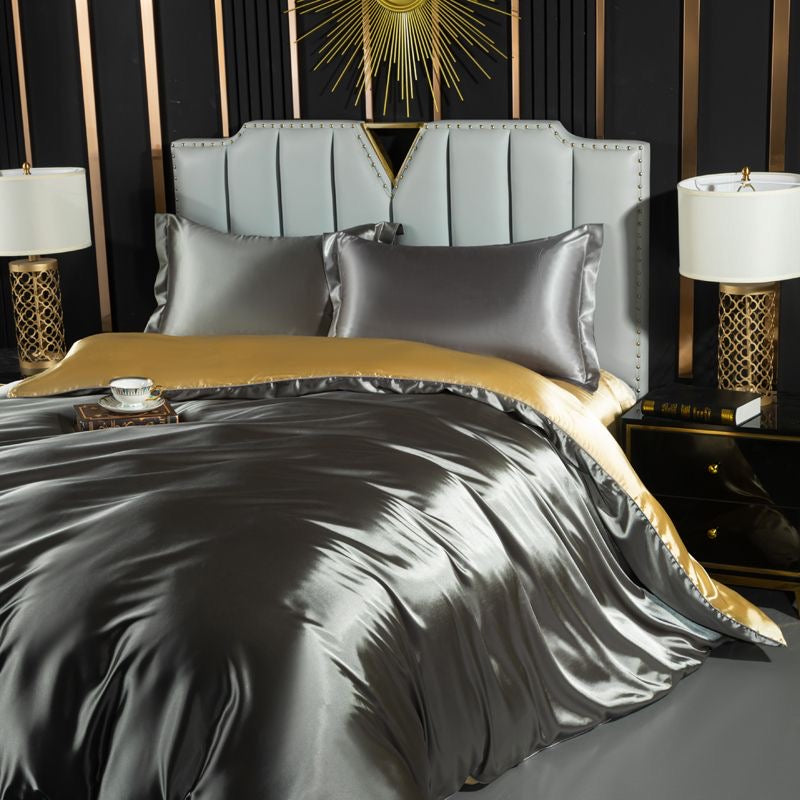 Luxury Cooling Silk Double-Sided Ice Silk Ultra Smooth Bedding Set